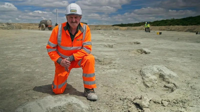 Gary Johnson spotted the tracks while he was working at the quarry